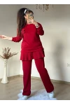 Eteği Pileli Çiçek Takım Kırmızı