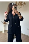 Fermuarlı Spor Takım Siyah