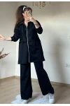 Fermuarlı Üst Sımlı Takım Sıyah