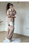 Gömlek Detaylı Takım Bej