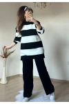 Kalın Çizgili Triko Takım