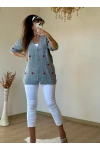 Kalplı Hırka Gri