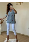 Kalplı Hırka Gri
