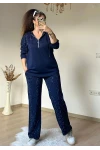 Kapusonlu Taşlı Takım Lacivert