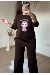 Karakter Baskılı Tiriko Takım Kahve