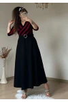 Kırmızı Cızgılı Halka Kemerlı Trıko Elbise