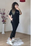 Kısa Kol Yan Çıtçıtlı Siyah Takım