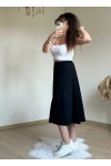 Midiboy Düz Siyah Etek