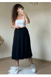 Midiboy Düz Siyah Etek