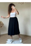 Midiboy Düz Siyah Etek