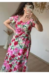 Kiss Collar Pink Floral Dress