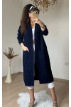 Örgü Desen Hırka Lacivert