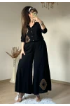 Pul İşlemeli Pantalon Etekli Takım