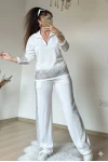 Romantik Taşlı Takım Beyaz