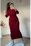Süveterli Elbise Takım Bordo