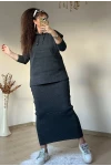 Süveterli Elbise Takım Füme