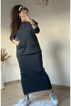 Süveterli Elbise Takım Füme