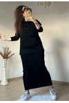 Süveterli Elbise Takım Siyah
