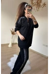 Tasarım Taşlı Takım Siyah