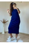Taşlı Elbise Lacivert
