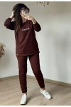 Uzun Kol Yan Çıtçıtlı Kahve Takım