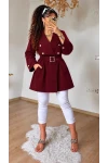 Yaka Detayli Bordo Trench
