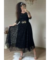 Flok Baskı Etek Sıyah