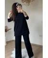 Ön Dikiş Aksesuarlı Takım Siyah
