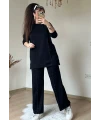 Ön Dikiş Aksesuarlı Takım Siyah