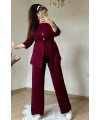 Bordo Gold Dugmelı 3 lü Takım