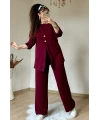 Bordo Gold Dugmelı 3 lü Takım
