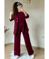 Bordo Gold Dugmelı 3 lü Takım