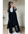 Nakış işlemli ikili Takım Siyah