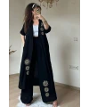 Nakış işlemli ikili Takım Siyah