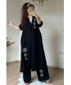 Nakış işlemli ikili Takım Siyah