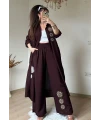 Nakış işlemli ikili Takım Kahve
