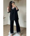 Paça Ve Yaka Taşlı Takım