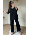 Paça Ve Yaka Taşlı Takım
