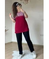 Roba Çizgili Takım Bordo