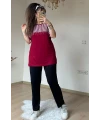 Roba Çizgili Takım Bordo