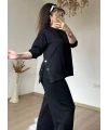 Bol Paça Çıtçıtlı Takım Siyah