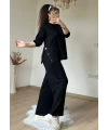Bol Paça Çıtçıtlı Takım Siyah