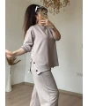 Bol Paça Çıtçıtlı Takım Bej