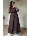Bel Bağcıklı Tunık Takım Kahve