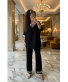 Paça Ve Yaka Taşlı Takım