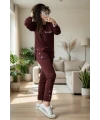 Uzun Kol Yan Çıtçıtlı Kahve Takım