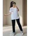 Omuz Nakış İşlemelı Takım Beyaz