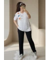 Omuz Nakış İşlemelı Takım Beyaz