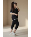 Beyaz Şerıtlı Taşlı Kaprı Takım
