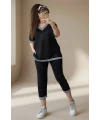 Beyaz Şerıtlı Taşlı Kaprı Takım